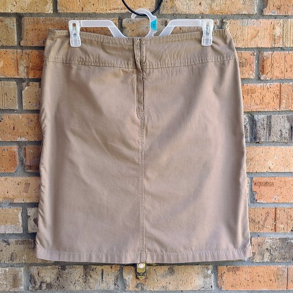 H&M Skirts Hm Womens Straight Skirt Below Knee Length Side Zippers Tan Size 4 Poshmark